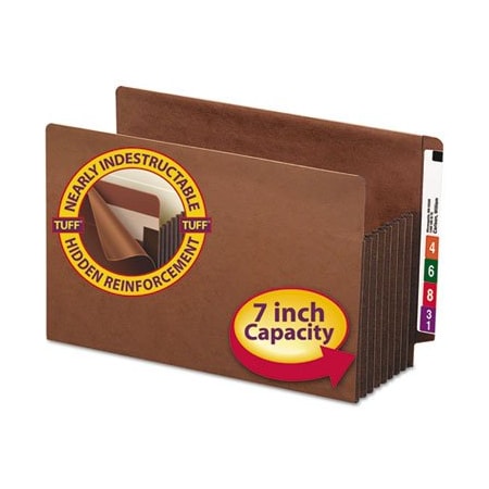 Smead Smead, HEAVY-DUTY REDROPE END TAB TUFF POCKETS, 7in EXPANSION, LEGAL SIZE, REDROPE, 5PK 74795